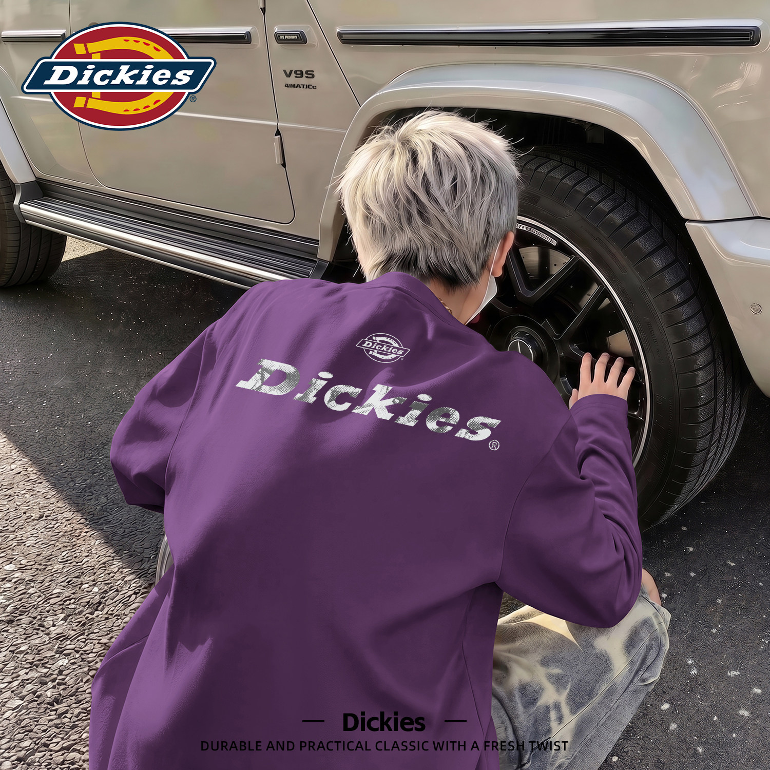 Dickies美式潮牌长袖T恤男秋季重磅纯棉情侣宽松大码休闲圆领上衣