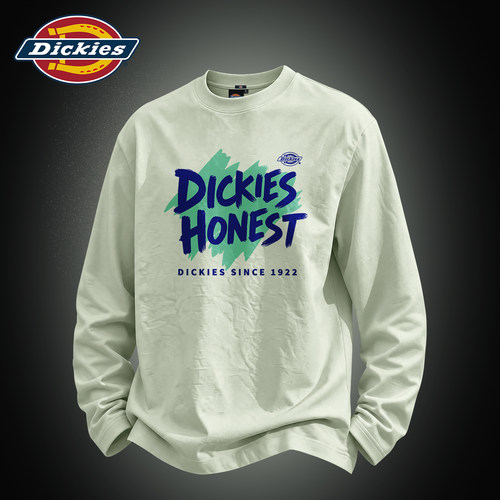 Dickies帝酷适美式字母印花长袖T恤男款秋季宽松休闲百搭流行上衣