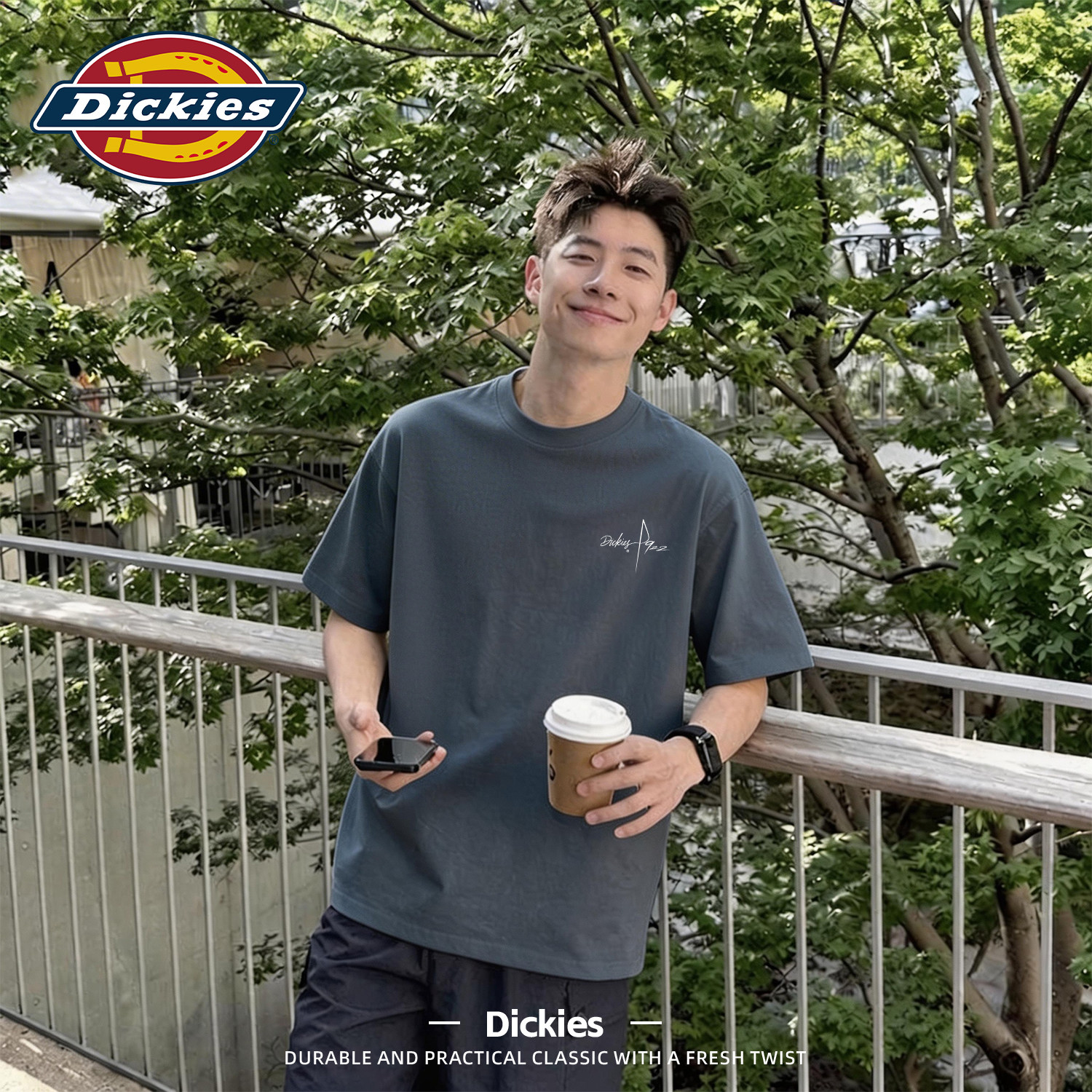 Dickies纯棉短袖t恤男款青少年夏季衣服重磅宽松大码男士夏装半袖