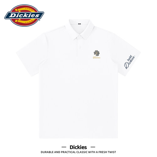 Dickies冰感POLO衫男2026新款夏季透气翻领短袖印花商务休闲上衣