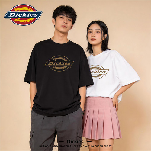 Dickies纯棉短袖男女同款夏季2026新款情侣装半袖上衣美式男款t恤