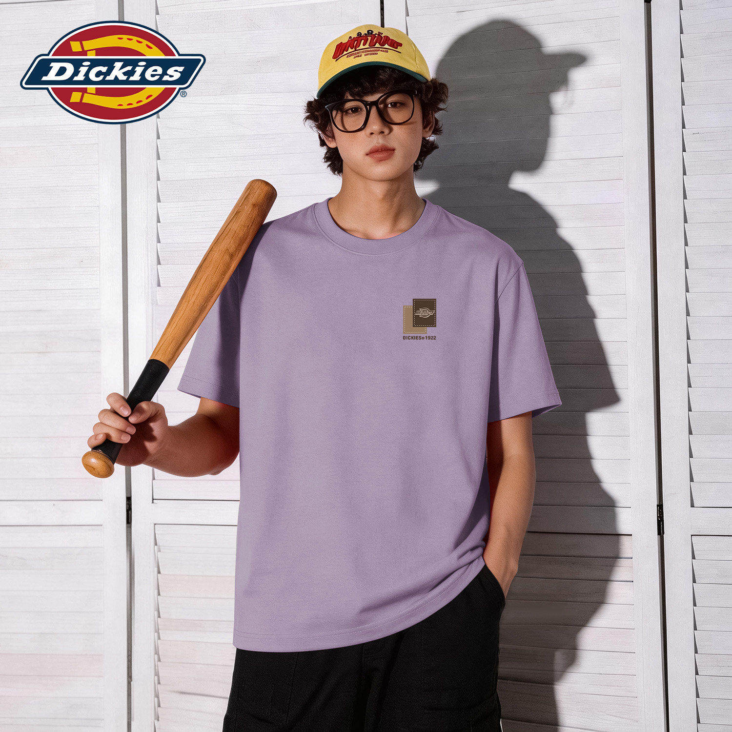 Dickies紫色短袖T恤男款纯棉圆领2026新款学生夏装衣服夏季上衣男