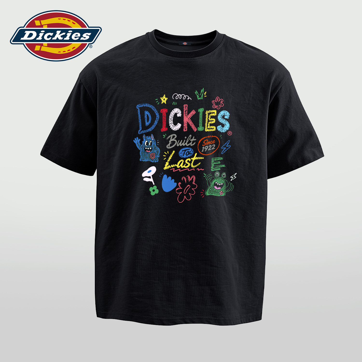 Dickies短袖T恤男款黑色纯棉百搭宽松上衣夏季新款男士基础款体恤