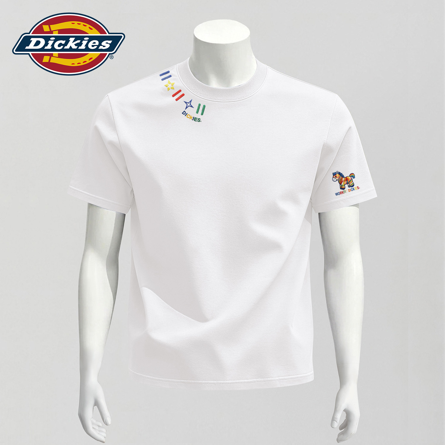 Dickies短袖T恤男款白色重磅宽松学生打底衫男士夏季衣服半袖上衣