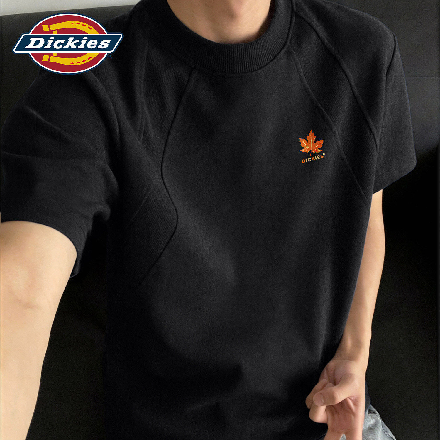 Dickies解构短袖T恤男款夏季插肩学生上衣男2026新款正肩男生半袖