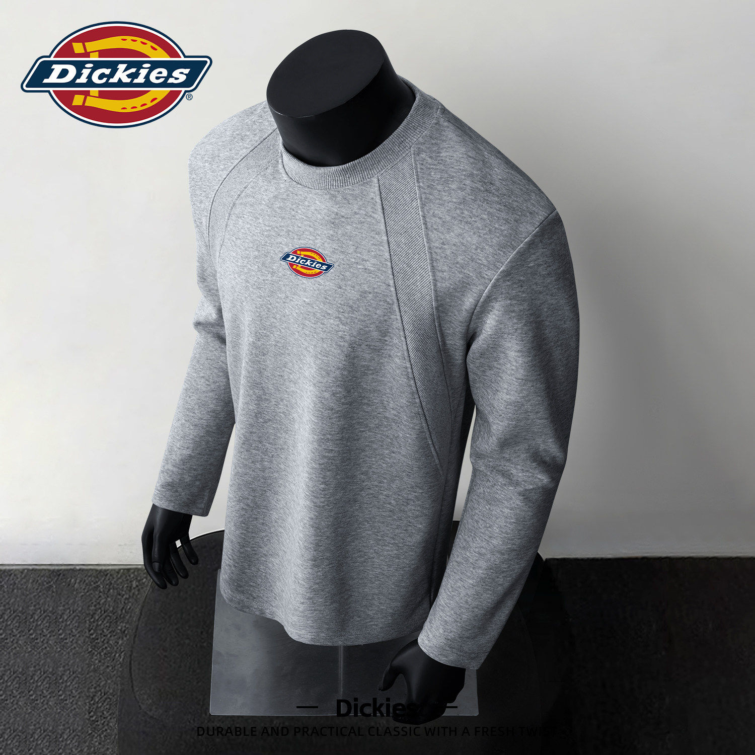 Dickies长袖T恤男2026春季新款解构款宽松百搭高级感潮流男生上衣