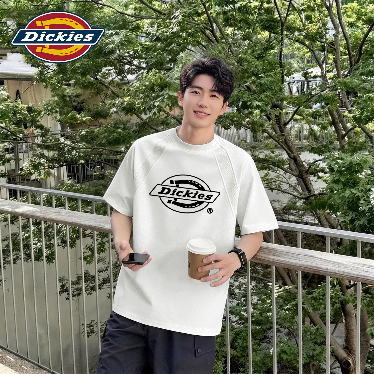 Dickies美式重磅短袖T恤男耐磨透气显身材男健身上衣夏季新款半袖