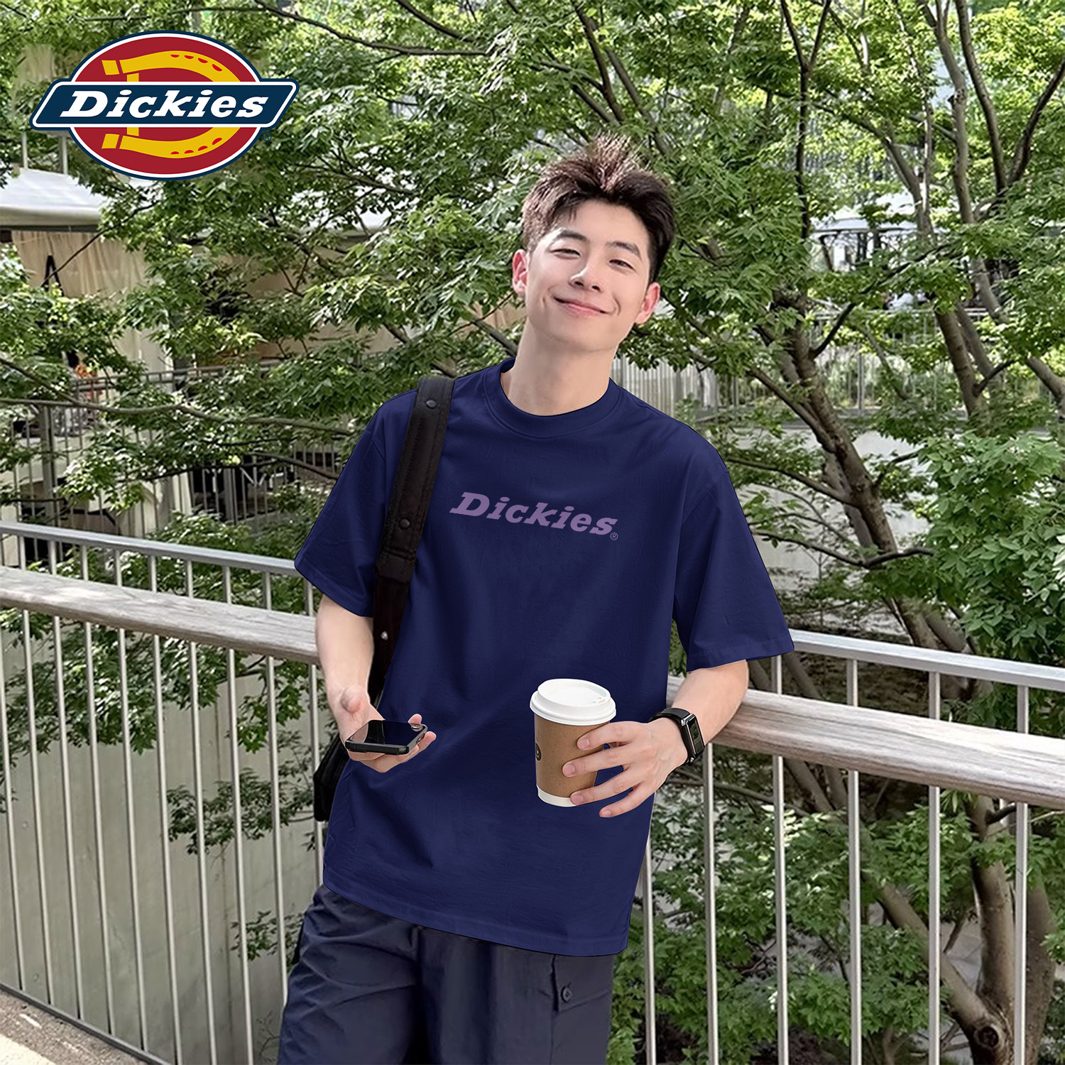 Dickies青少年纯棉短袖男款宽松透气百搭LOGO印花T恤休闲运动上衣