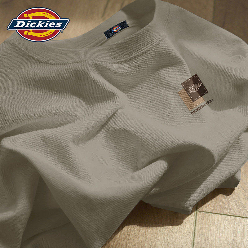 Dickies纯棉短袖T恤男款卡其色2026夏季新款高级感百搭休闲上衣男