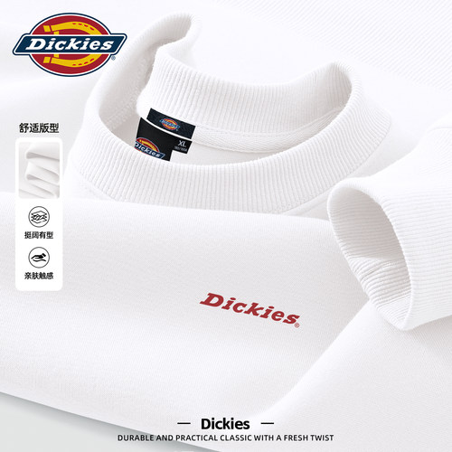 Dickies美式潮流长袖圆领卫衣男款2026新款秋季宽松百搭休闲上衣
