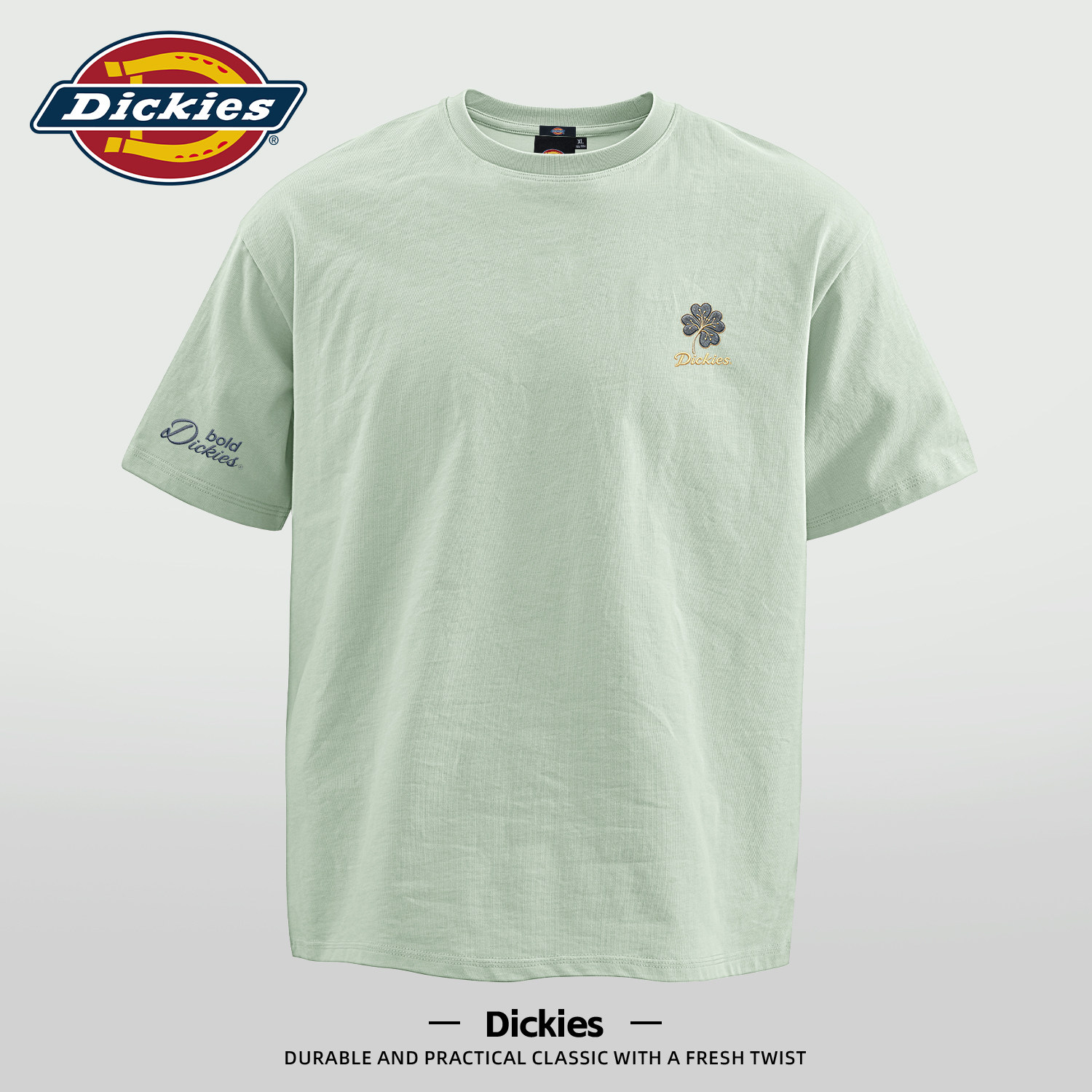 Dickies青少年男生纯棉短袖T恤重磅大码宽松男士夏季上衣半袖男装