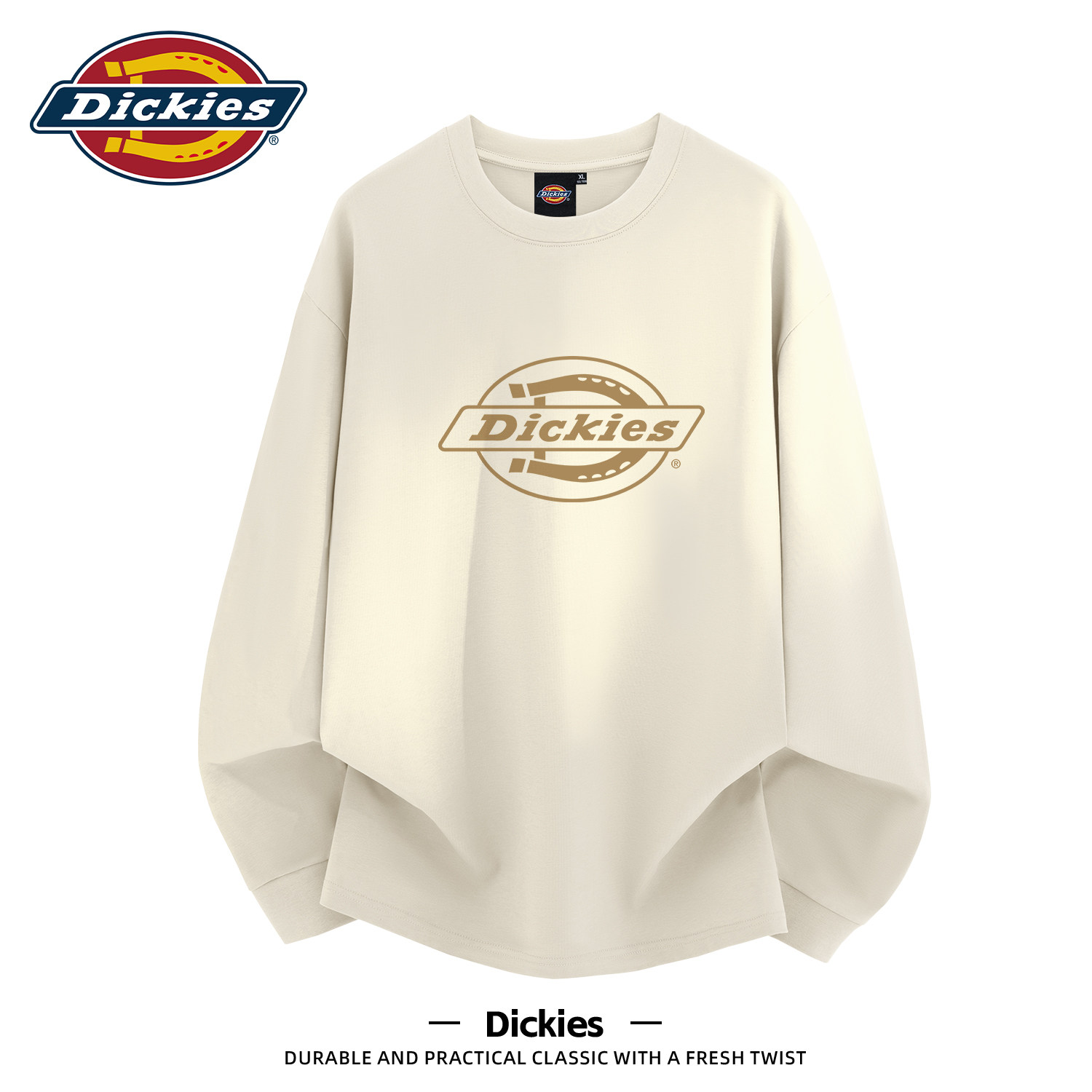 Dickies美式经典logo长袖T恤男款青少年早秋季上衣宽松潮牌衣服男