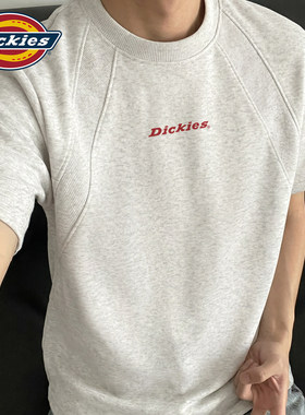 Dickies灰色拼接短袖T恤设计感2026新款夏季上衣青少年插肩半袖男