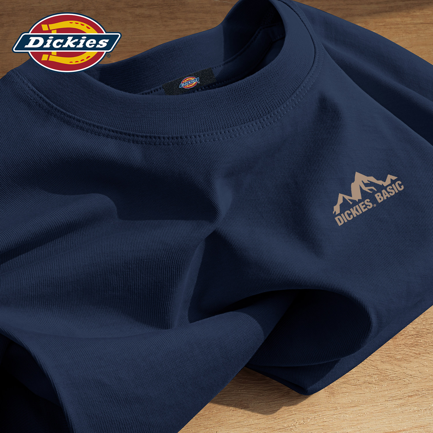 Dickies短袖T恤男士藏青色重磅纯棉上衣运动男生夏装衣服简约半袖