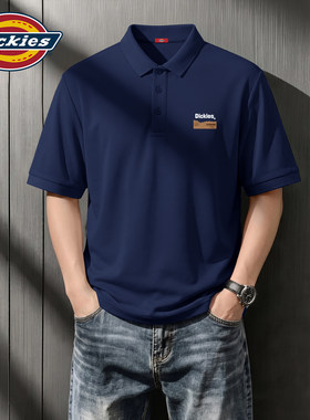 Dickies翻领POLO衫男士短袖夏季商务通勤藏青色上衣简约时尚男装t