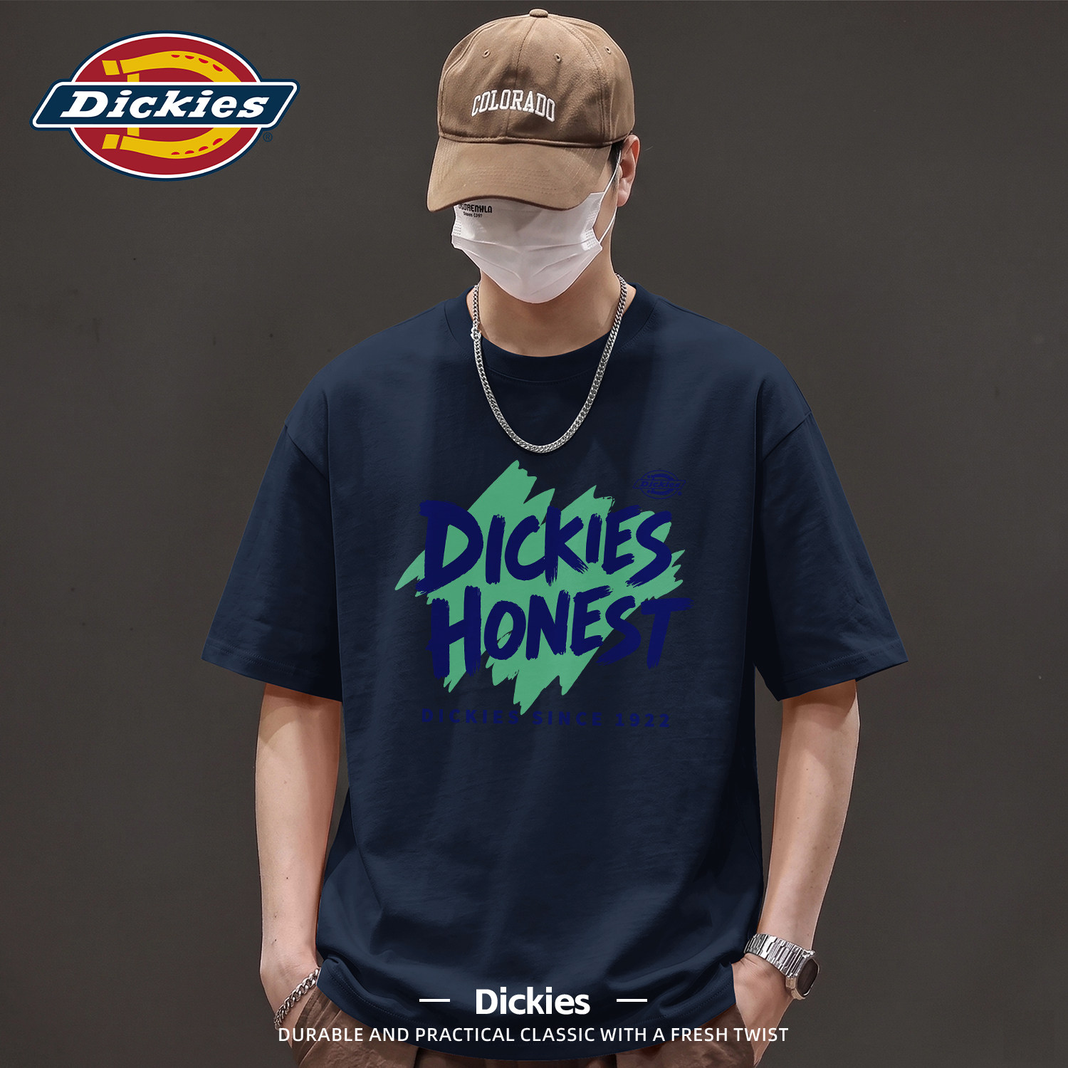 Dickies男士纯棉短袖休闲打底圆领T恤2026新款夏宽松印花潮牌上衣