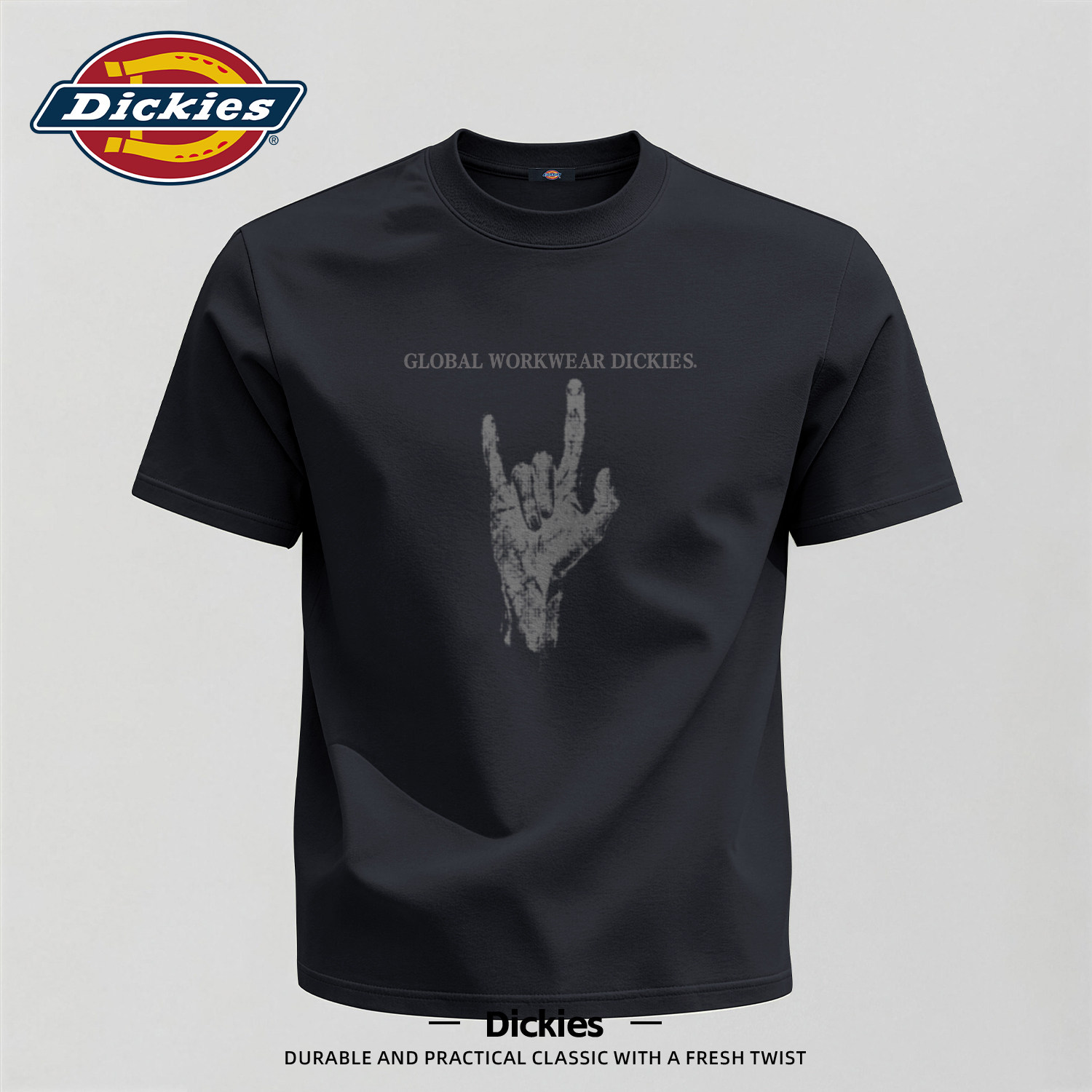 Dickies男士纯棉短袖T恤2026新款夏潮流印花宽松透气舒适百搭上衣