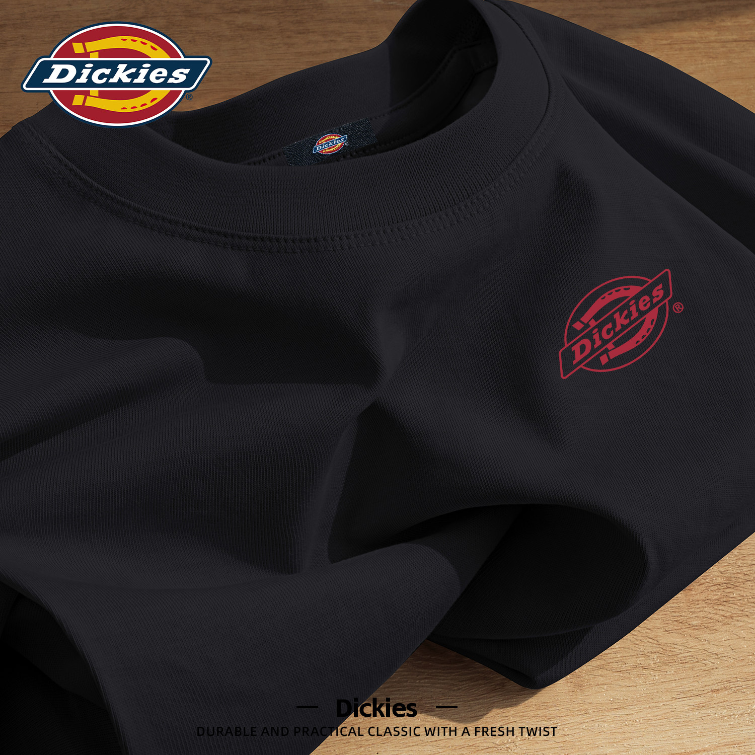 Dickies美式纯棉短袖男潮流印花圆领百搭T恤宽松透气运动打底上衣