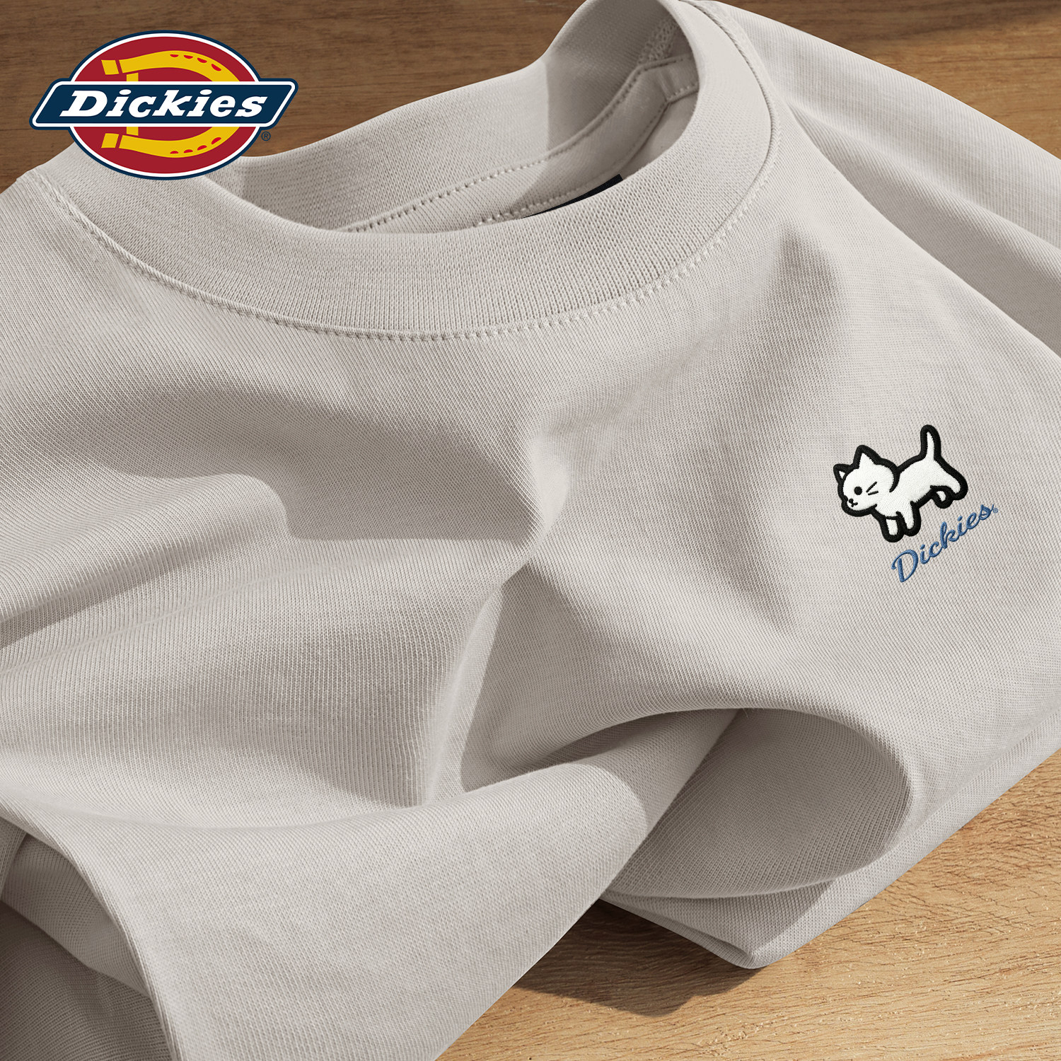 Dickies纯棉长袖T恤男青少年卡通印花上衣简约休闲宽松大码衣服男