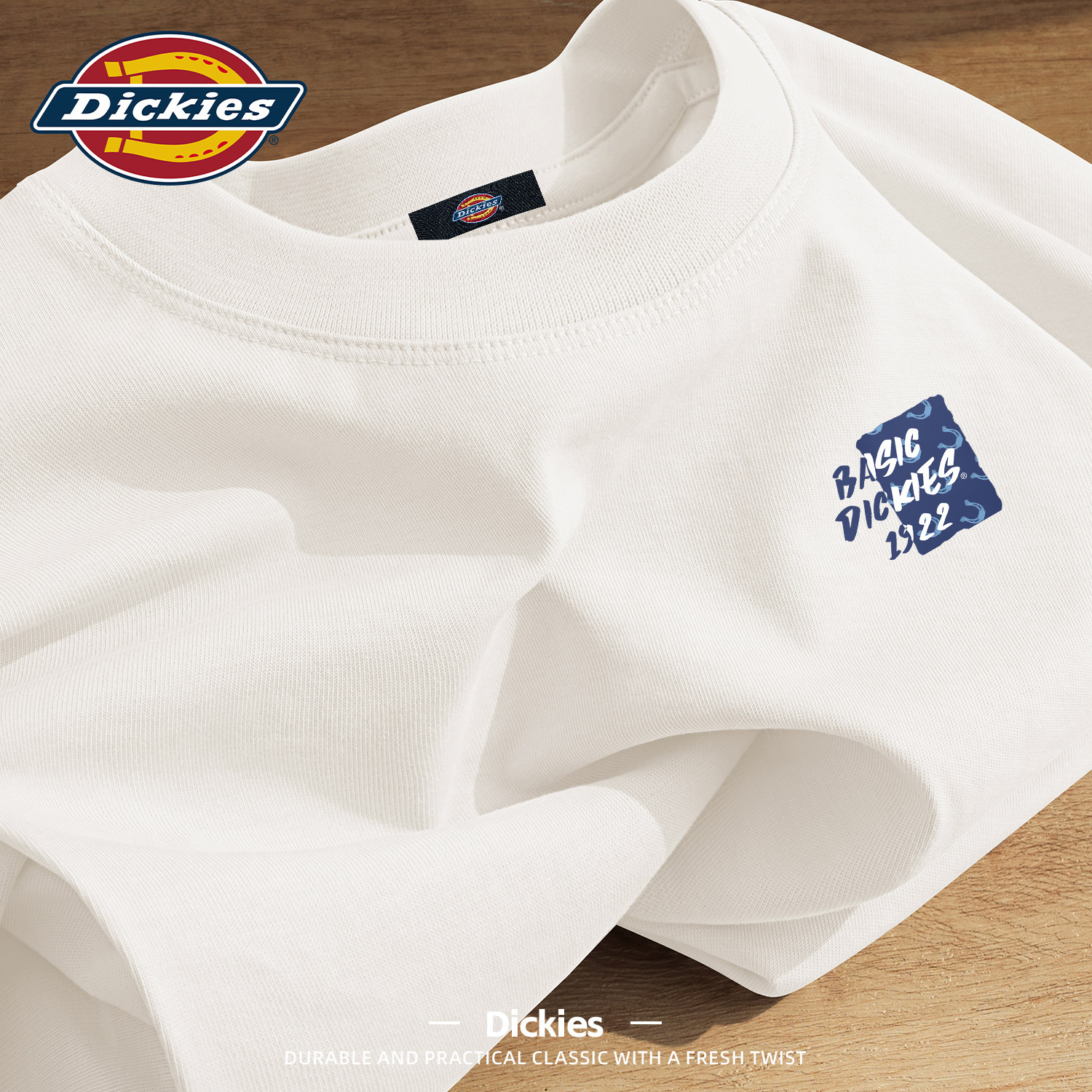 Dickies重磅纯棉短袖T恤男青少年宽松简约印花上衣休闲潮流半袖男