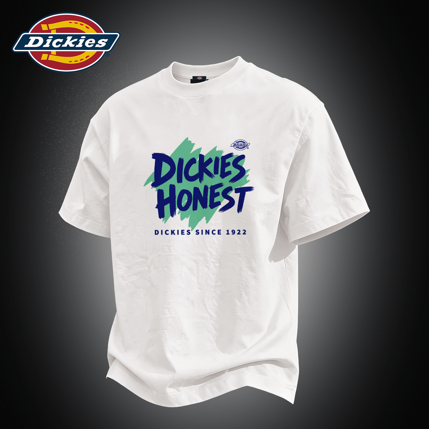 Dickies美式潮流短袖T恤男款白色纯棉重磅涂鸦印花上衣宽松半袖男