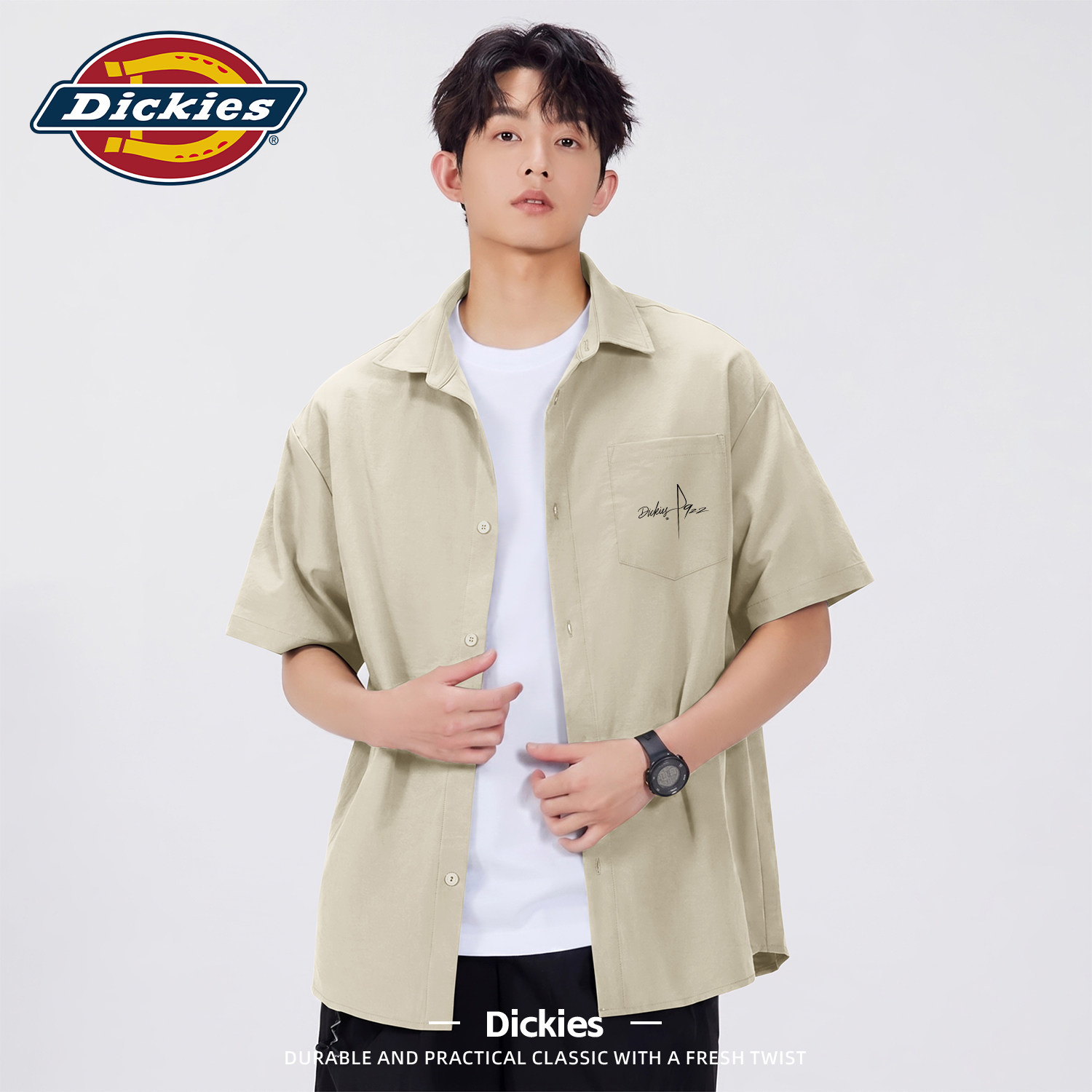 Dickies短袖衬衫男款宽松美式休闲潮流青少年夏季穿搭衣服衬衣男