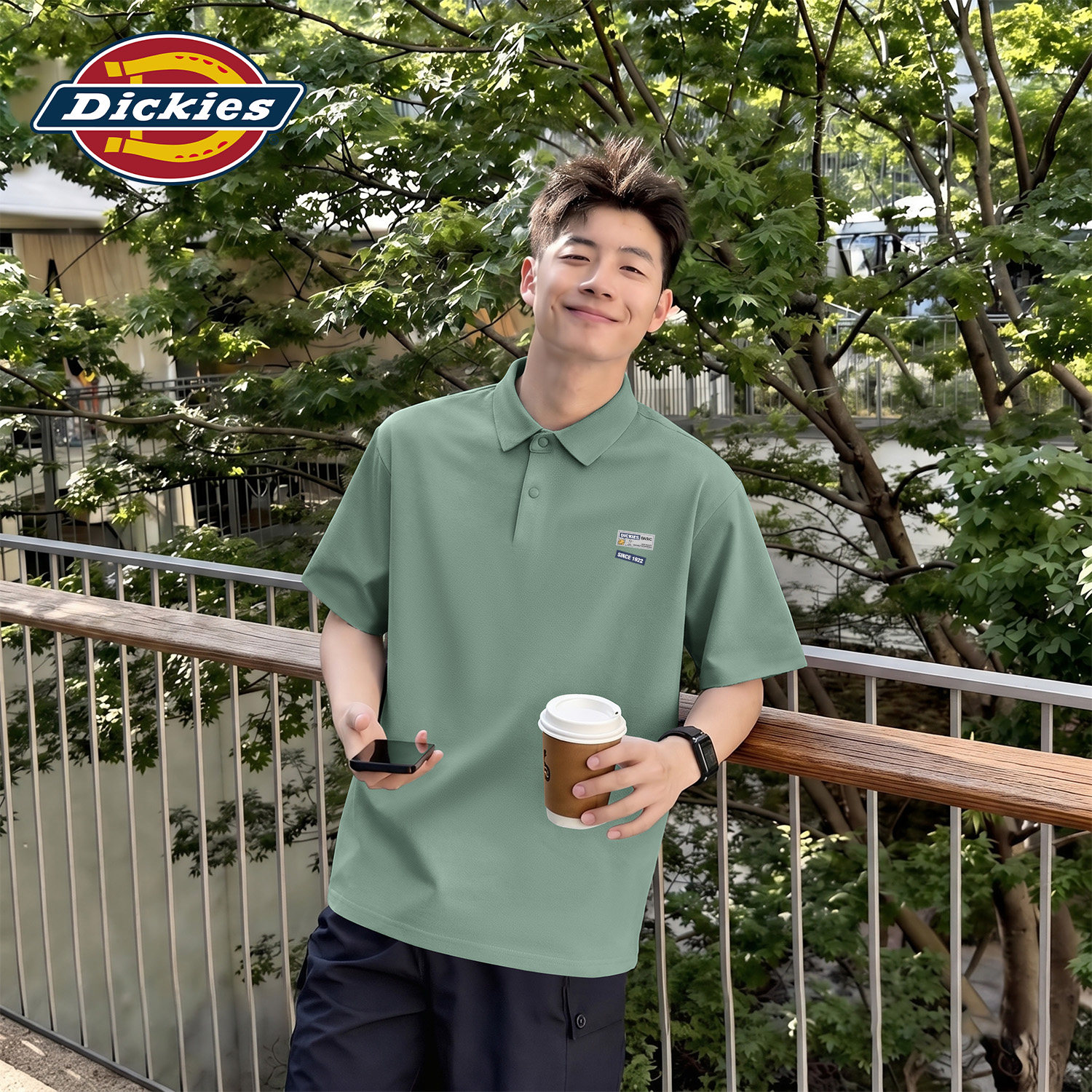 Dickies男士短袖POLO衫翻领t恤男款青少年夏季冰感上衣ootd男装潮