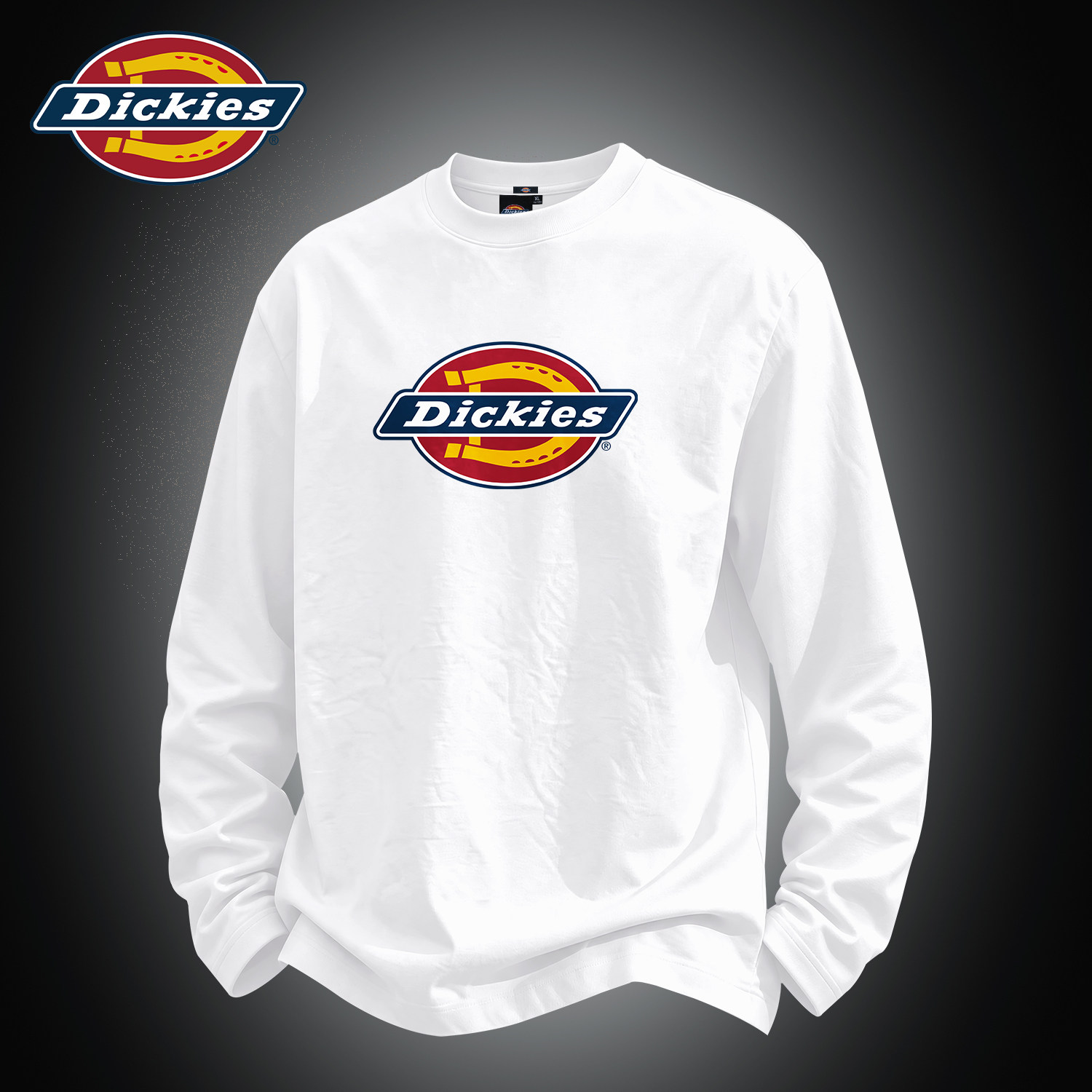 Dickies男士纯棉长袖T恤宽松logo美式休闲打底衫秋季潮牌印花上衣