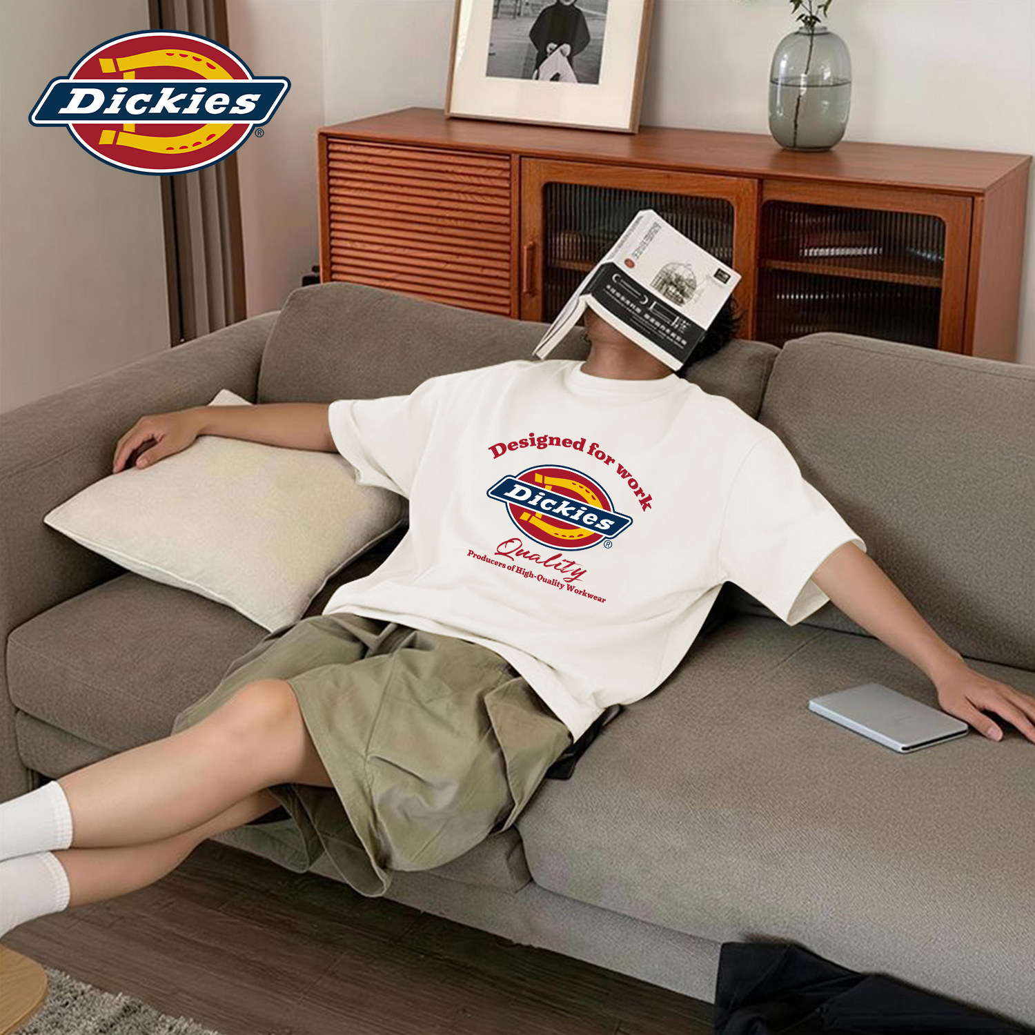 Dickies美式经典LOGO印花短袖T恤男款白色潮流酷帅上衣男生夏半袖