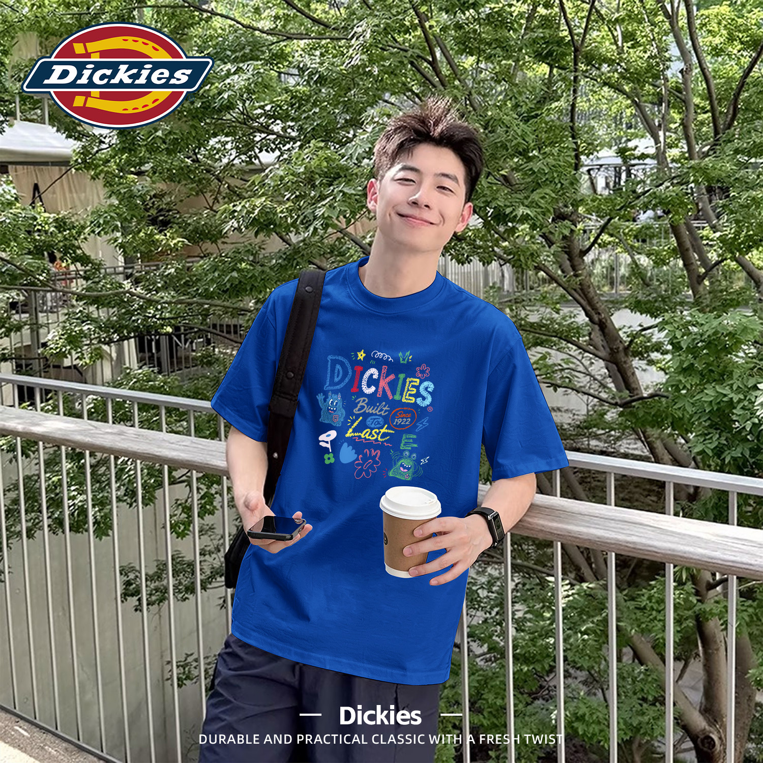 Dickies纯棉印花短袖男款圆领套头休闲T恤2026新款夏美式百搭上衣