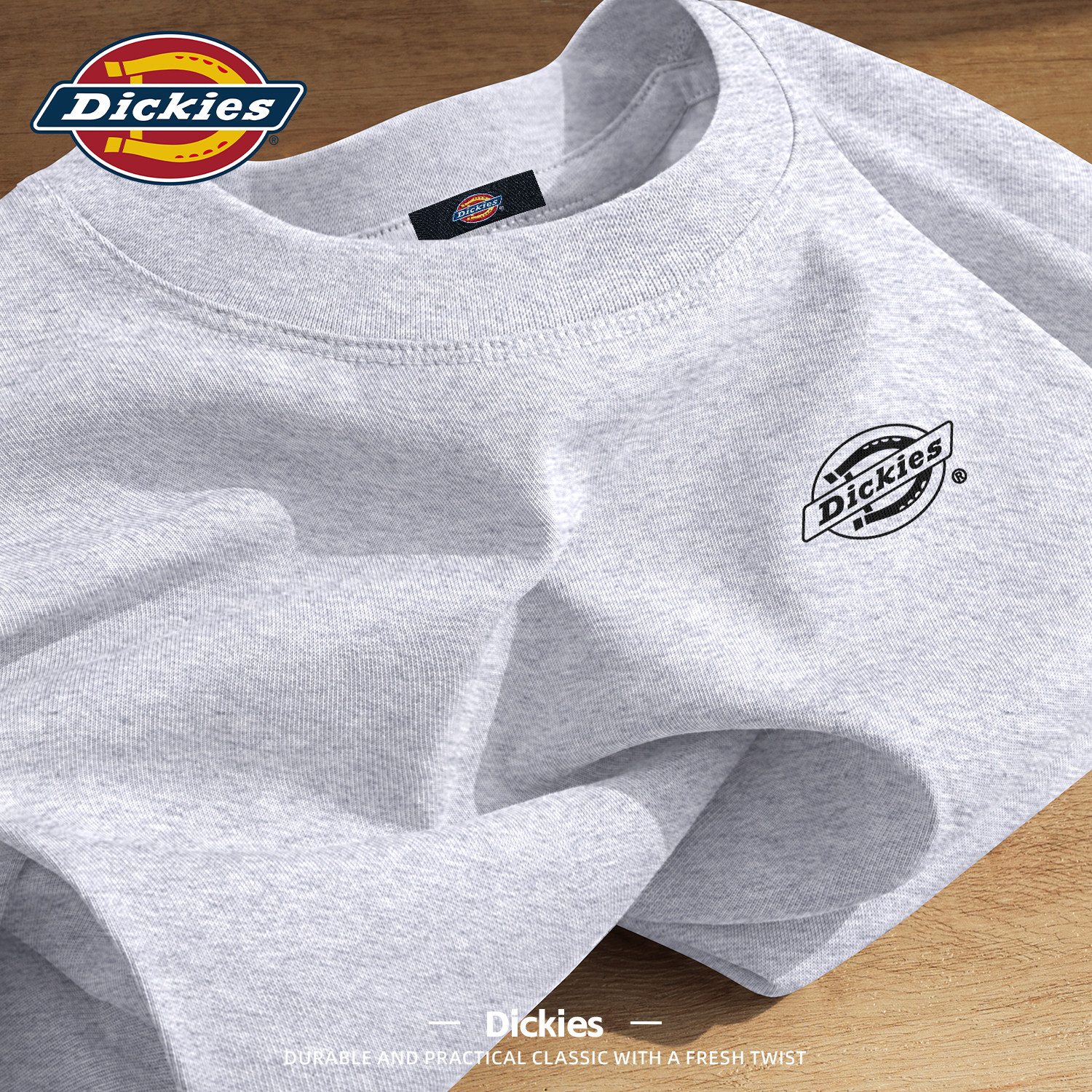 Dickies纯棉T恤男款2026新款夏季宽松透气短袖青少年潮流印花上衣
