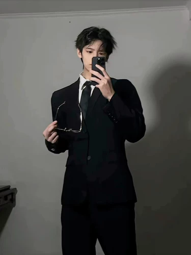 Черный осенний классический костюм для отдыха, наплечники, комплект, в корейском стиле, изысканный стиль