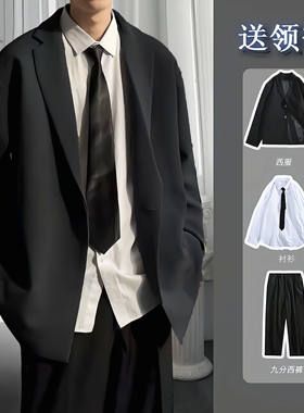 制服男西装外套男毕业班服韩版学院风小西服学生西装套装男伴郎服
