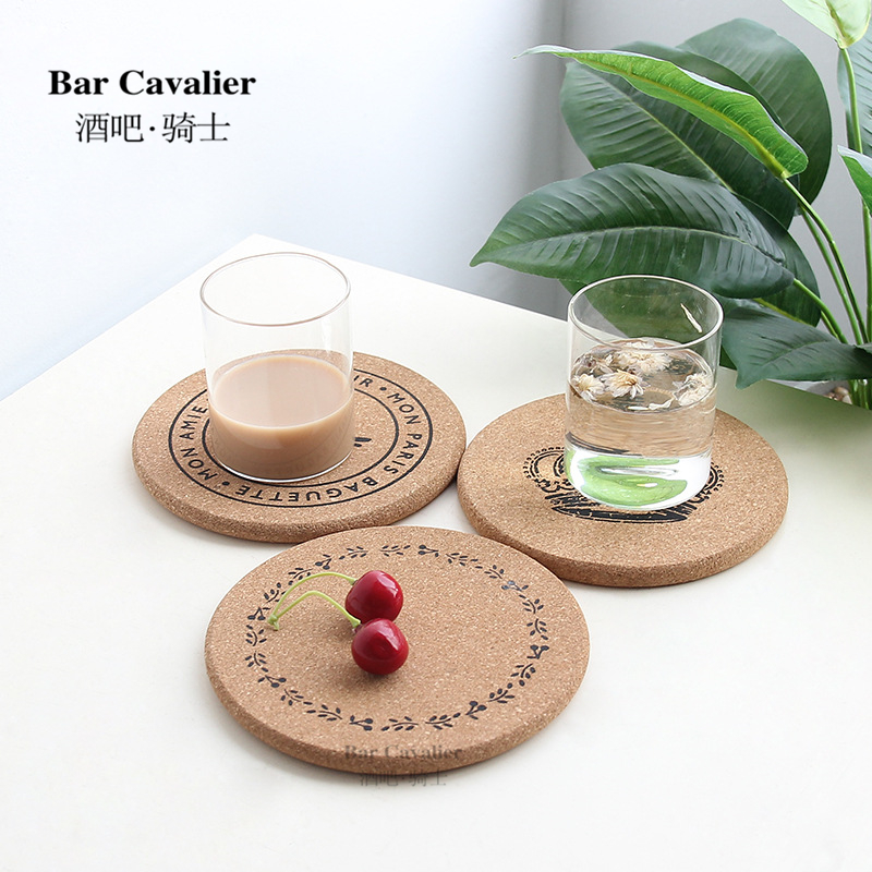 酒吧骑士 欧式软木杯垫防烫杯垫咖啡奶茶鸡尾酒杯垫复古吸水杯垫