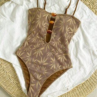 2025跨境外贸爆款 特殊面料泳衣 夏日波西米亚度假吊带露背连体泳装