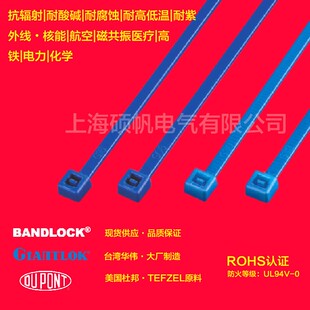 铁氟龙特氟龙四氟乙烯扎带蓝色耐化学耐腐蚀抗紫外线束线捆绑带