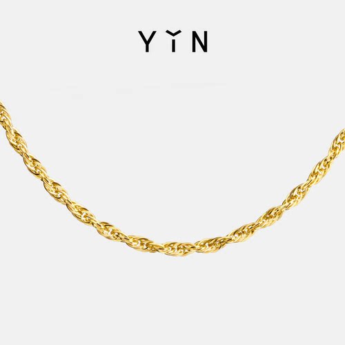 「易」Essentials织金18K金项链