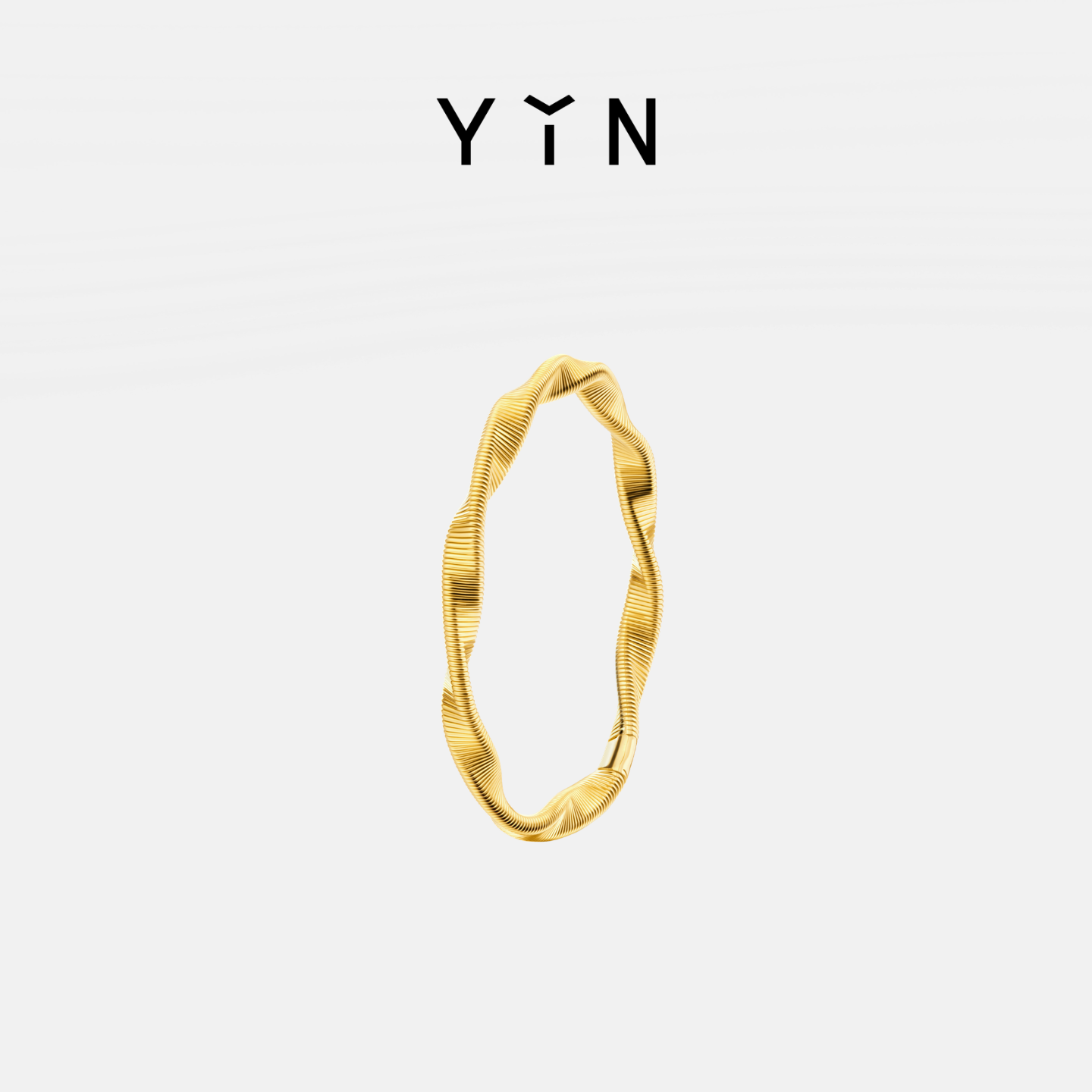 YIN隐「易」系列 弦纹绕丝18K金戒指立体扭转设计简约百搭送礼物