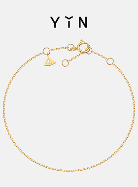 YIN隐「易」系列18K金脚链男士手链素金简约O型链素链足链脚链