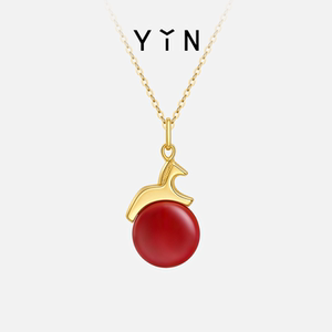 节日礼物YIN隐 十二生肖舞马马年本命年吊坠18K金项链生日礼物