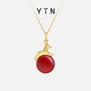 节日礼物YIN隐 十二生肖舞马马年本命年吊坠18K金项链生日礼物