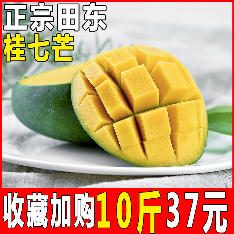 廣西桂七芒百色芒果王大非大青芒大青桂七當季水果果整箱10斤包郵