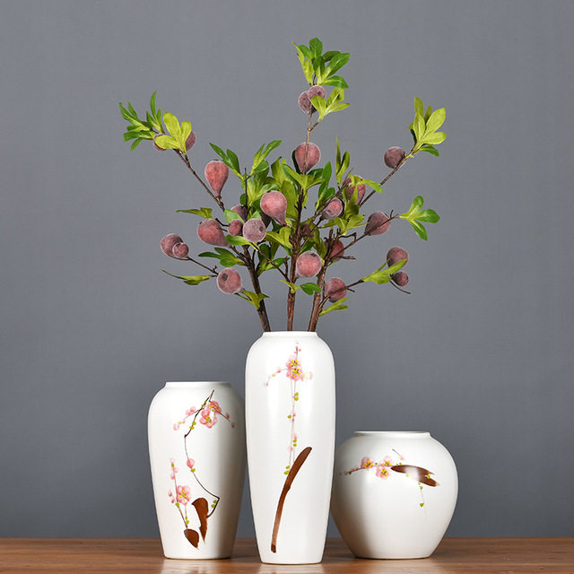 带霜无花果枝仿真植物水果装饰假花无花果带叶子树枝野趣寓意礼物