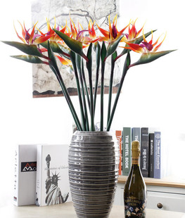 硅胶天堂鸟鹤望兰仿真花插花假花家居装饰人造花桌面摆件塑料花艺