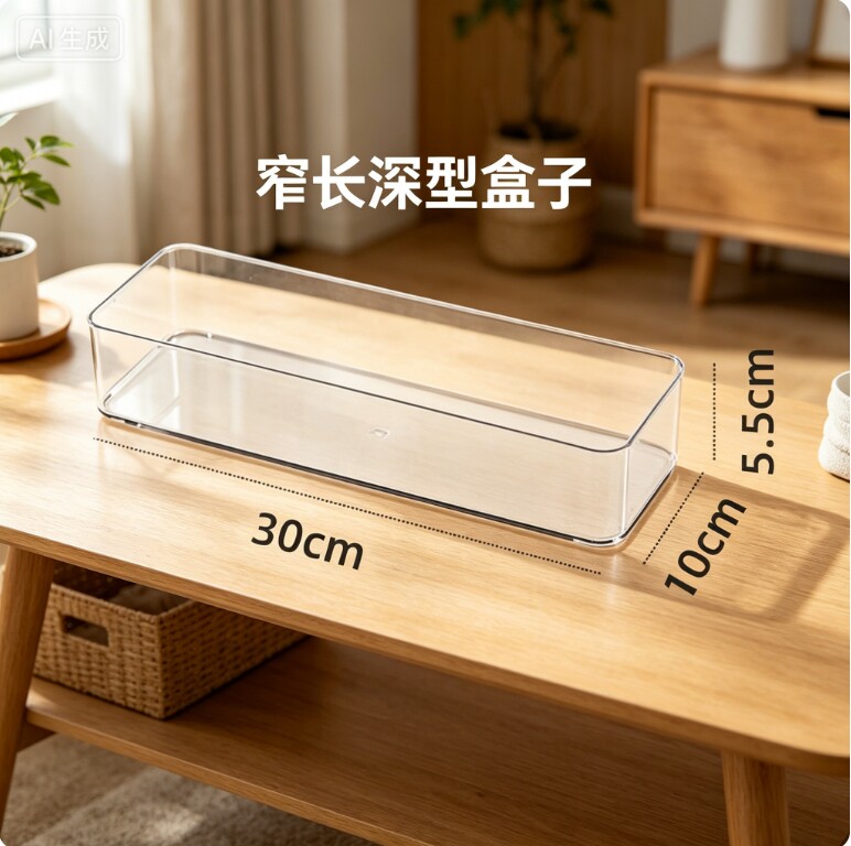 窄长深塑料夹缝收纳盒加厚加大