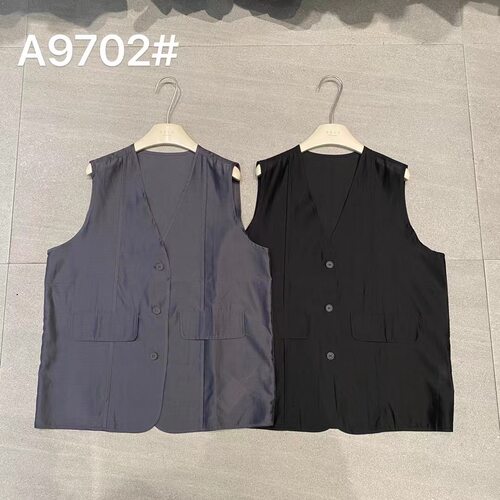 SELF单排扣天丝包边马甲2025夏装新款韩版百搭时尚宽松外套女9702