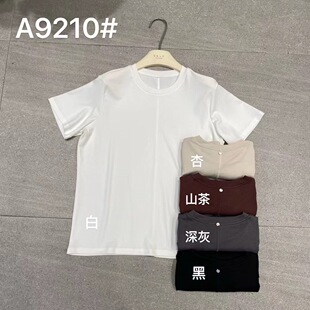 短袖 SELF小众设计后金属片天丝T恤2025夏装 时尚 韩版 上衣9210 新款