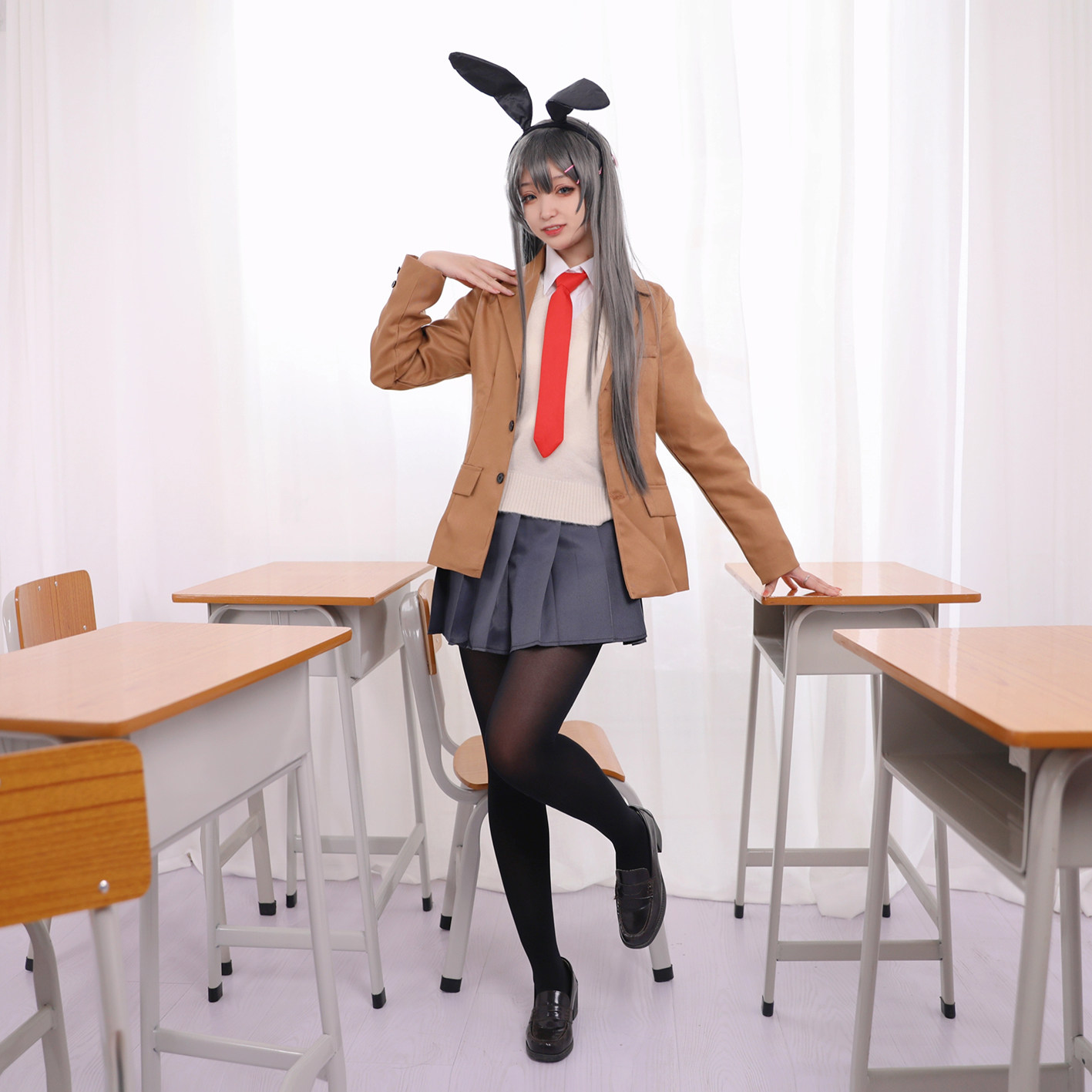 现货青春猪头少年不会梦到兔女郎樱岛麻衣学姐cosplay服动漫套装