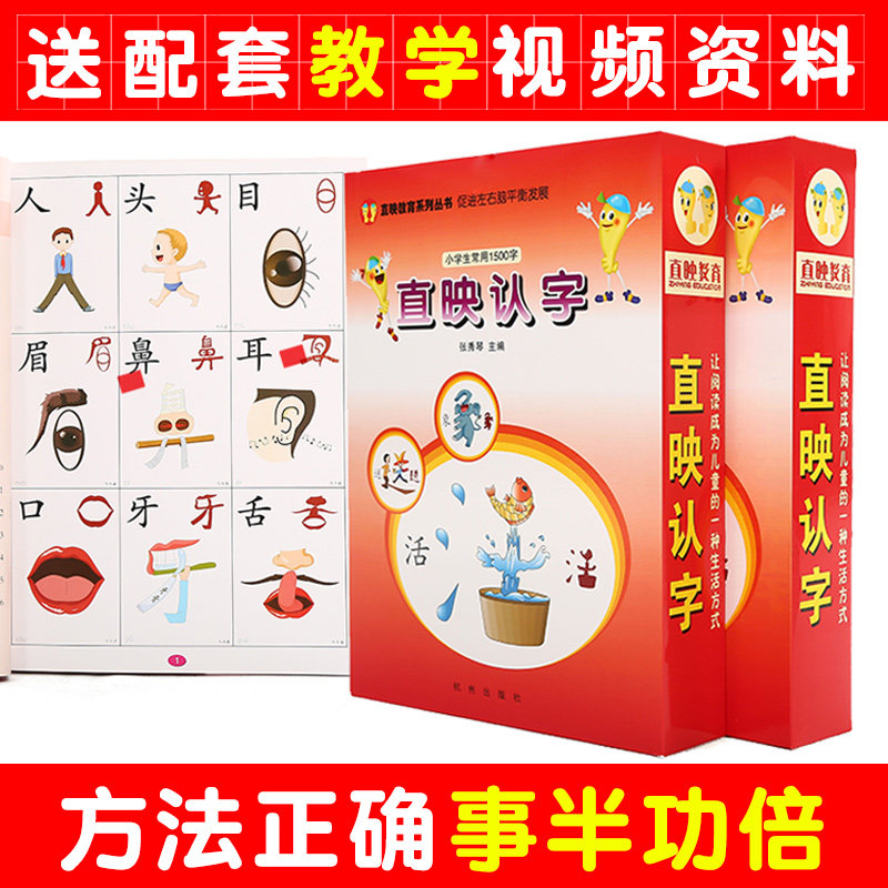 直映认字识字书幼儿认字卡片早教儿童识字神器挂图全套教材启蒙