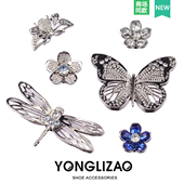 鞋 花 上装 饰品金属花朵鞋 百搭 2025新款 扣配饰时尚 Crocs配饰洞洞鞋